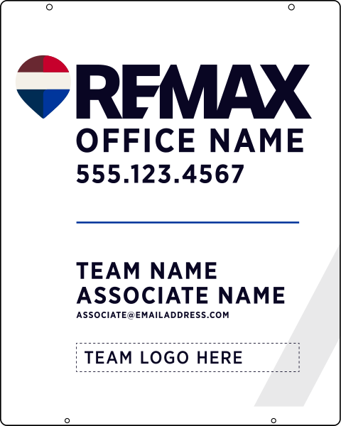 Hanging Associate Name, Team Name w Team Logo Sign Panel, 30h x 24w, Steel